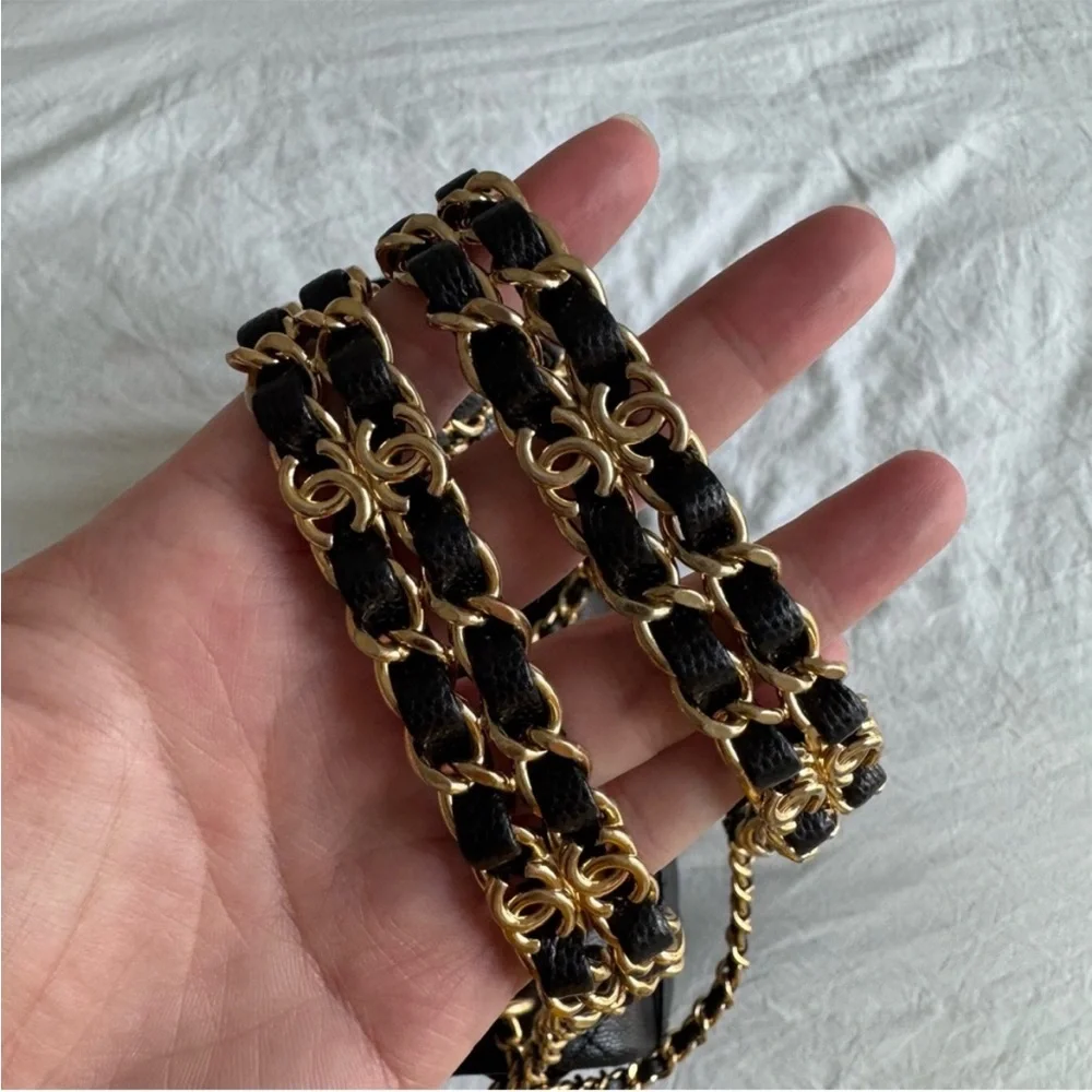 Chanel small Coco First bag black quilted caviar leather
